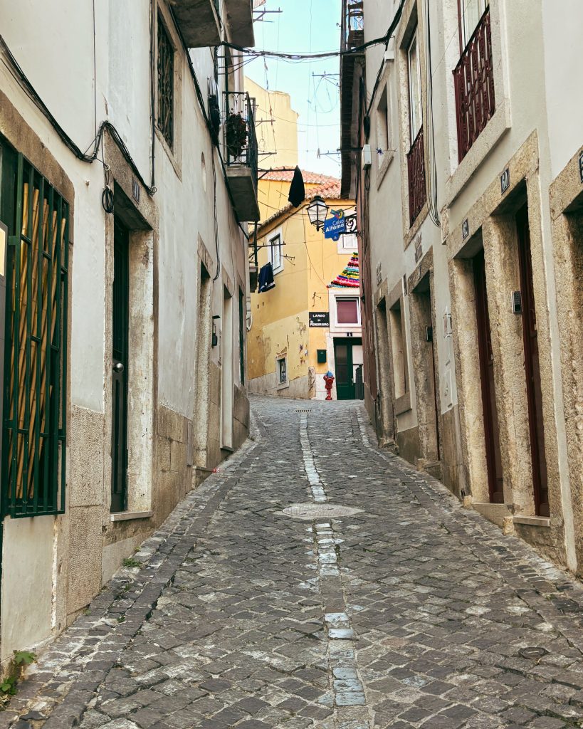 A narrow street in Lisbon.